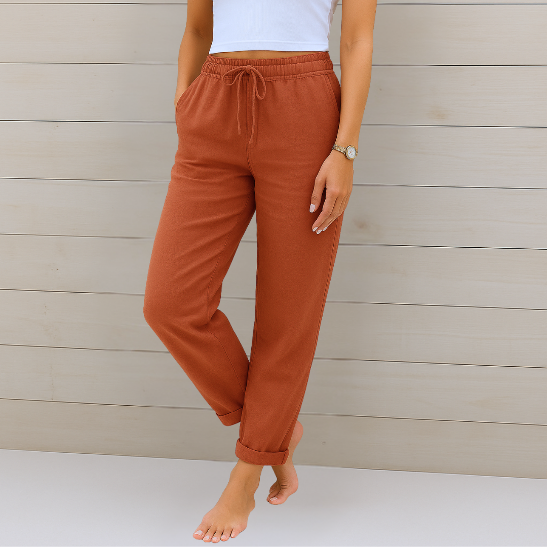 Allison - Luxe Cotton-Linen Tailored Trousers