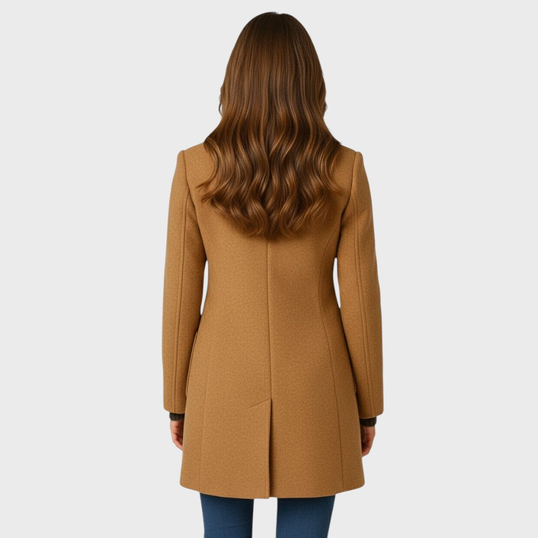 Ellarose - Elegant Button-Up Wool Coat