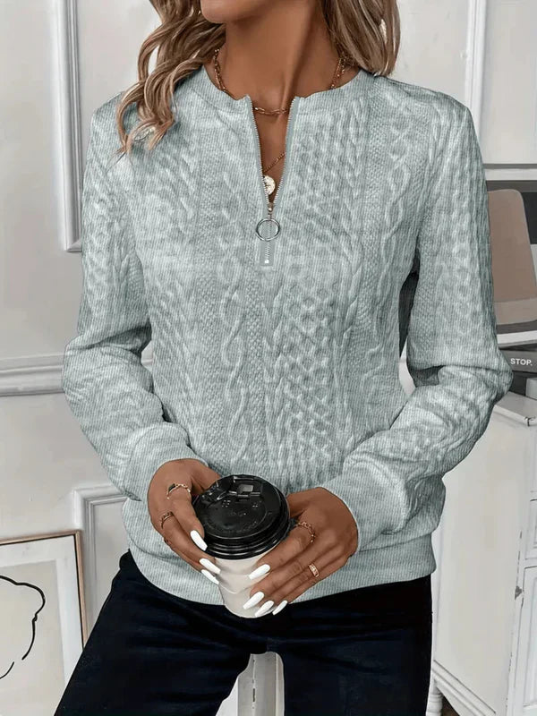 Lynne | Cable-Knit Zip Sweatshirt