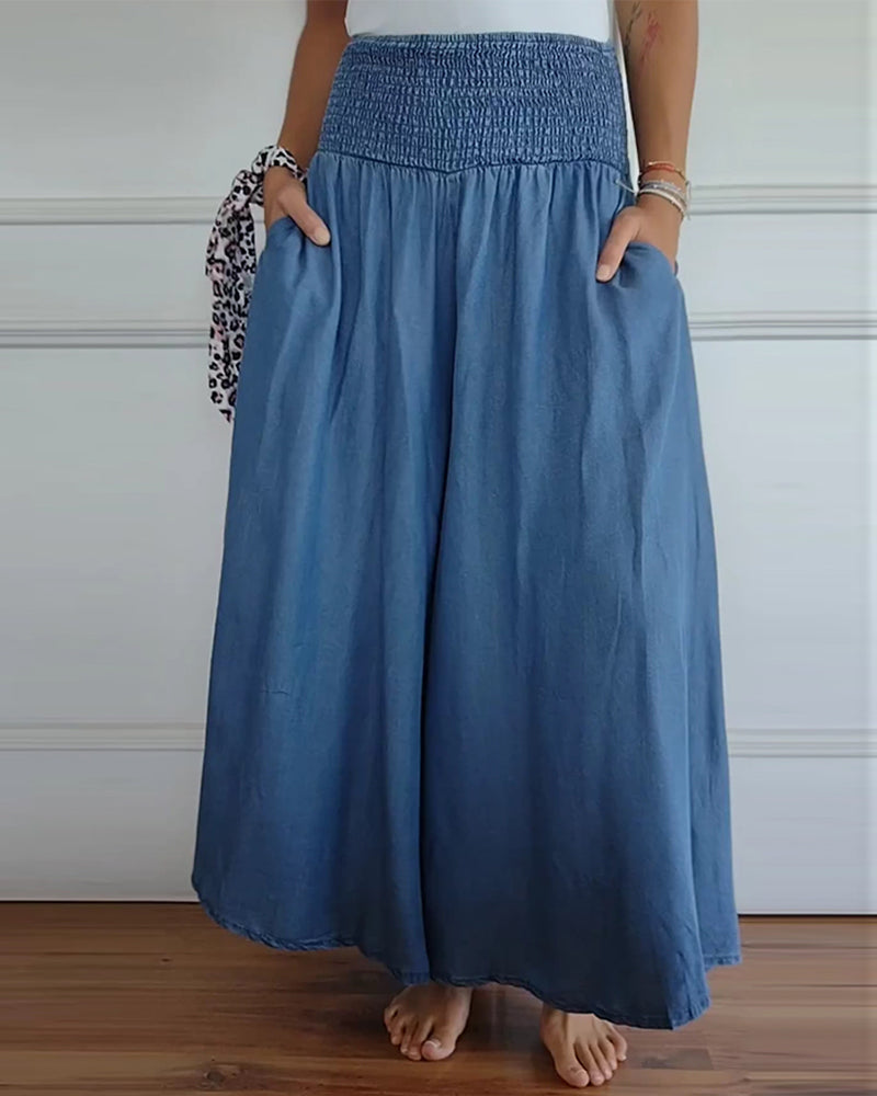 Jasper - Flowy Smocked Waist Pants