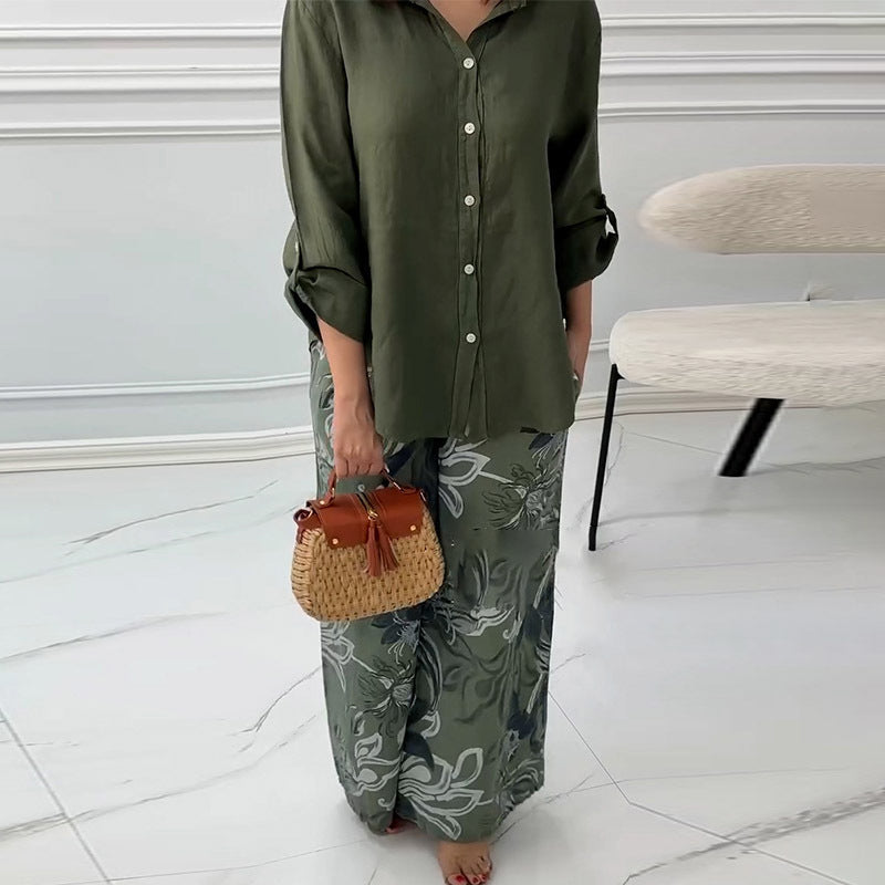 Penelope - Two-Piece Cardigan and High-Waisted Pants Set